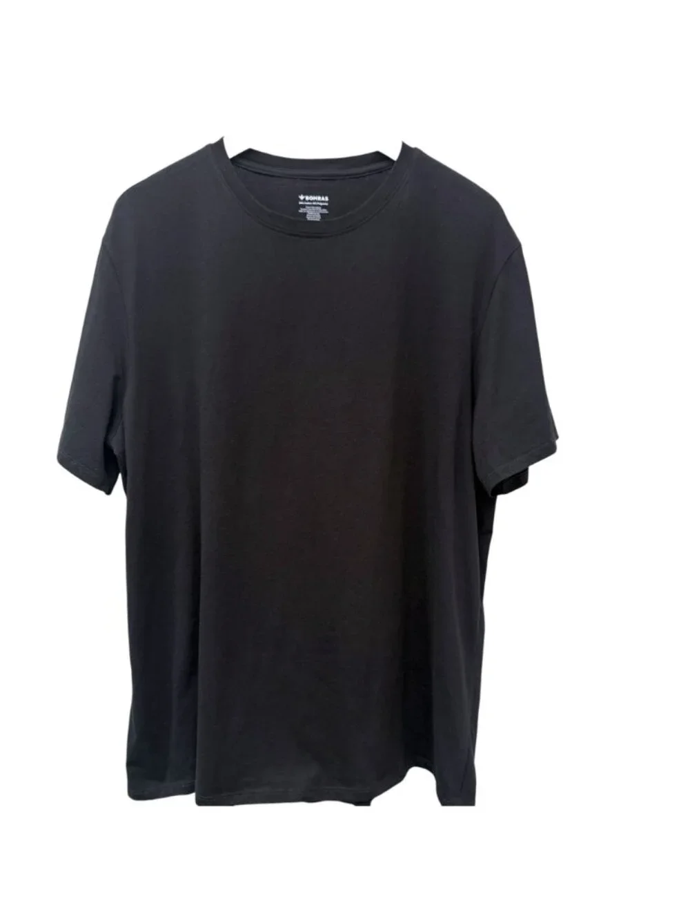 Bombas Mens Crew Neck T-Shirt  XL Black Short Sleeve Essential Tee